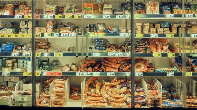 Meat in fridges 